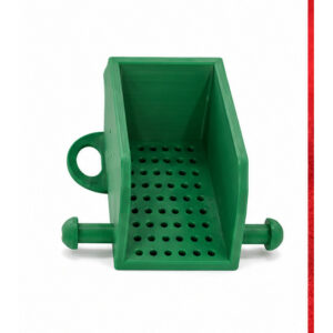 Soap holder with drain and razor hook in green 3D printed PLA by Rabbit Hole Products